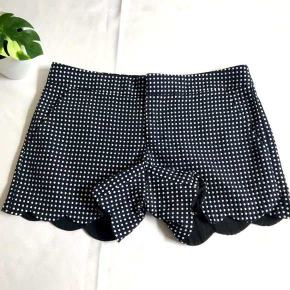 Club Monaco Pants - Club Monaco navy (almost black) with white polka dots scalloped hem size 4